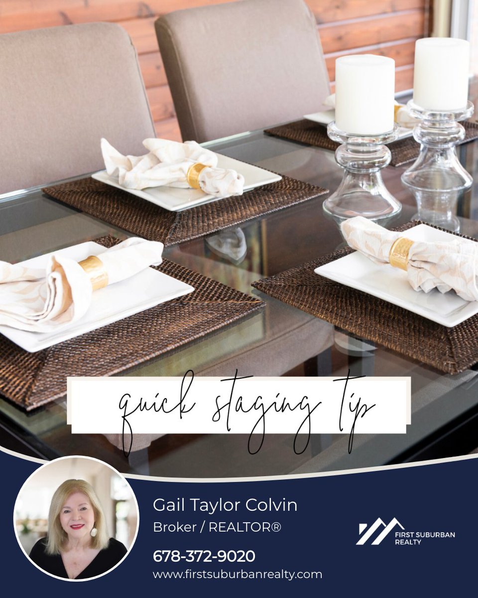 #StagingTips #EasyHomeStaging #HomeStaging #HomeStagingTips #RealEstate #realtor #RealEstateAgent #NewListing #HomeForSale #CurbAppeal #firstsuburbanrealty #gailtaylorcolvin #ICameISawISold