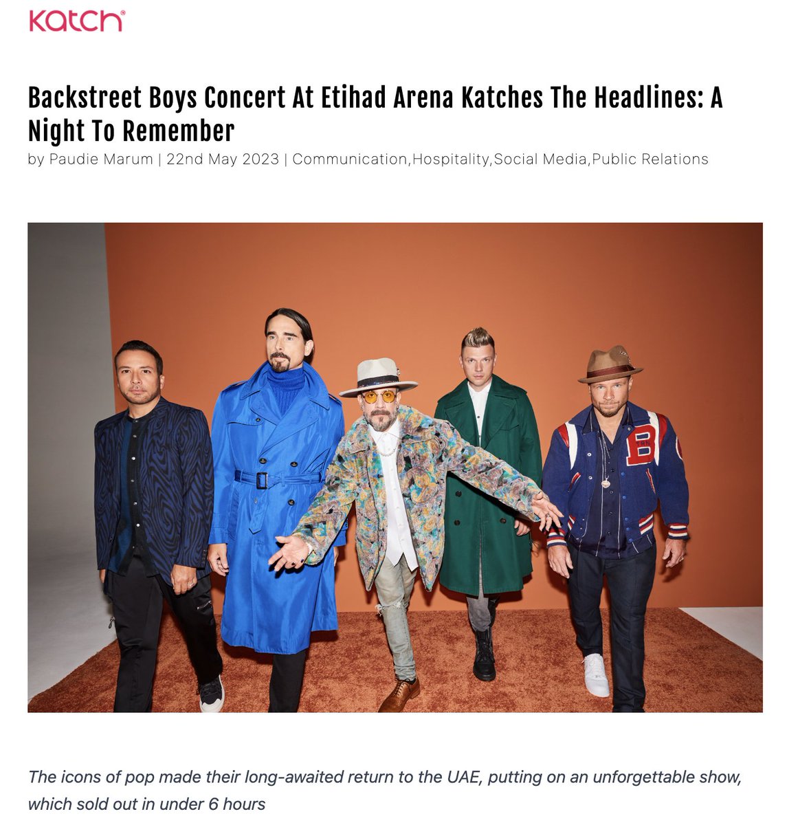 Continuously breaking records for over three decades, Backstreet Boys have done it again with their sold-out show in the Etihad Arena, Abu Dhabi.   Check out how they continue to wow crowds with their throwback tunes and retro outfits.   lnkd.in/dcETTiuE