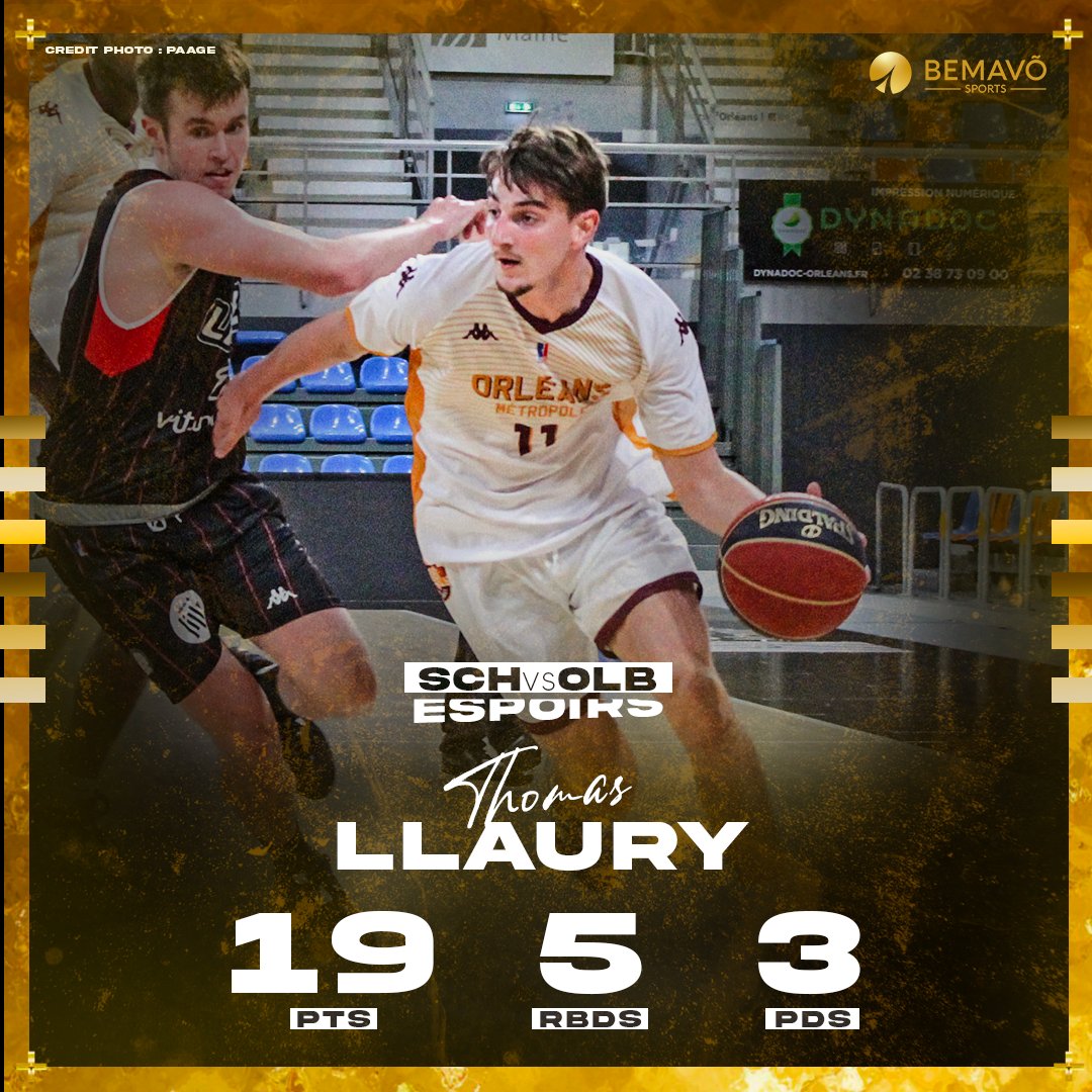 Belle prestation de Notre Soldat Thomas Llaury (<a href="/LlauryThomas/">Llaury Thomas</a>) avec Espoirs <a href="/OLB45/">OrléansLoiretBasket</a> qui s'impose face à Espoirs Saint-Chamond lors du match de la 3eme place des playoffs Espoirs Pro B
Félicitations pour cette 3eme place 👏🏾
#EspoirsProB #SoldatDeLinfini #BemavoArmy