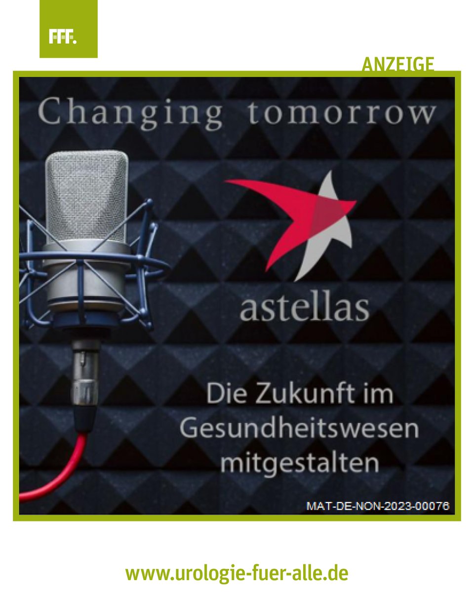Sind Männer Vorsorgemuffel? 

Diese  und viele weitere Fragen zum Thema Männergesundheit hat der Urologe und  Buchautor Dr. Christoph Pies in einer Changing Tomorrow Podcast-Folge  von Astellas beantwortet.

soundcloud.com/changingtomorr…

#vorsorge #männergesundheit  #Podcast