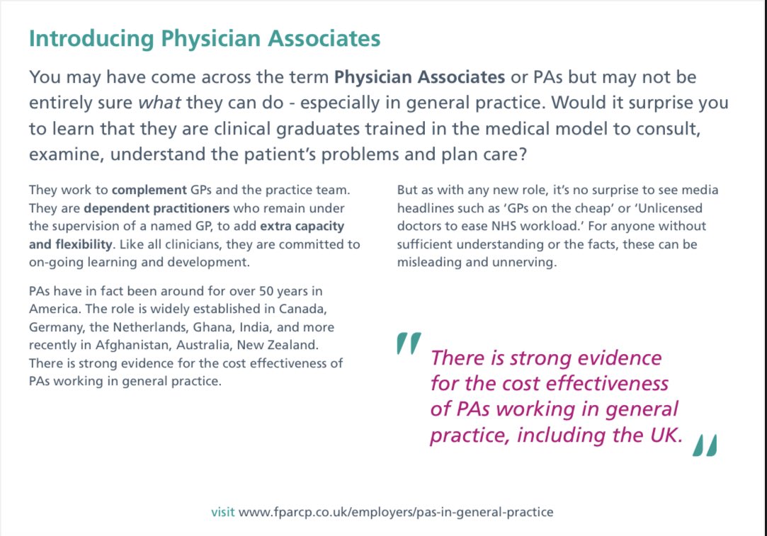 Do you have an increasing workload of routine patient presentations, difficulty recruiting clinicians, lack of appointment slots & cover for extended hours, a flexible approach to workforce long term and urgent patient care? #PAs are a cost-effective solution in #GeneralPractice