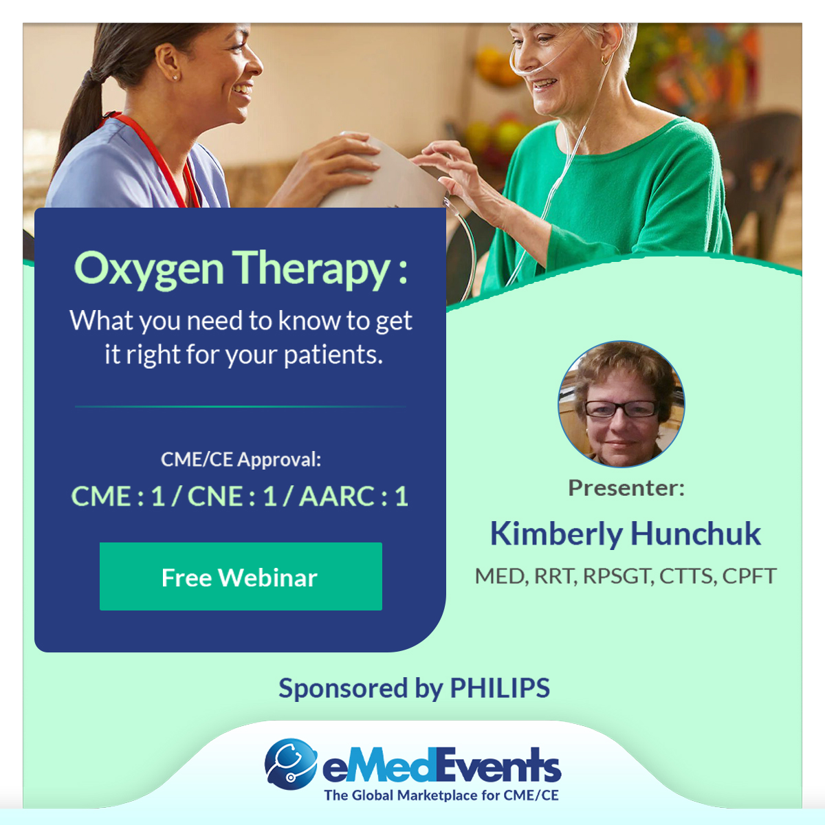Oxygen Therapy: Expand your knowledge to get it right for your patients.
Checkout Free CE/CME from #Philips
bit.ly/3E5n6OI

#eMedEvents #oxygentherapy #patients #freewebinar #CME #CE #CNE #AARC #medicaleducation #Physicians #Nurses #Dentists #Pharmacists