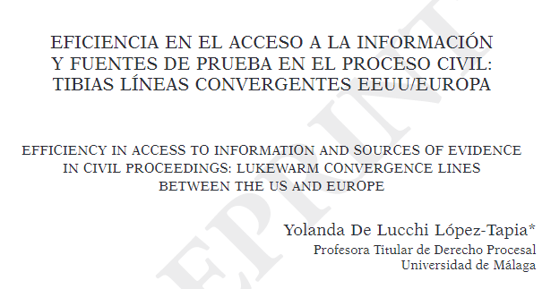 En la sección Online First de nuestra página web ya pueden encontrar disponible el trabajo: "Eficiencia en el acceso a la información y fuentes de prueba en el proceso civil: tibias líneas convergentes EEUU/Europa", de <a href="/procesaleando/">Yolanda De Lucchi</a> 

👉revistasmarcialpons.es/rivitsproc/art…