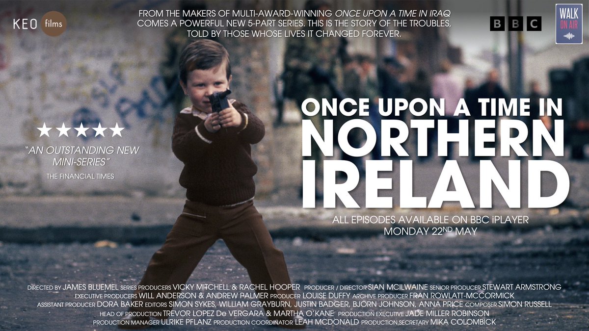 Tonight on @bbctwo at 9pm. Episode one of Once Upon a Time in Northern Ireland, a new five-part series sharing intimate and unheard stories from The Troubles. Made by the team behind the BAFTA and Emmy Award-winning Once Upon a Time in Iraq. #onceuponatimeinnorthernireland