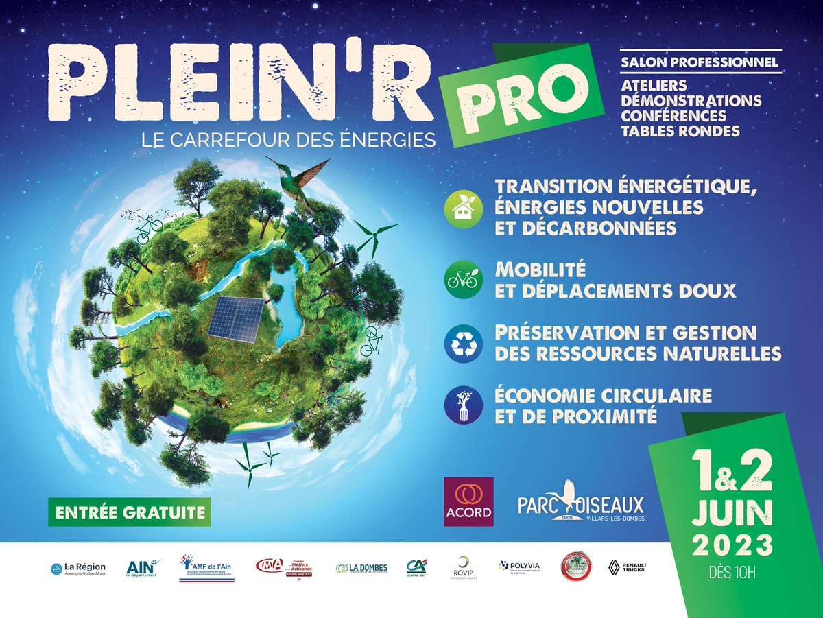 Le #SIEA sera présent au salon #PleinR au <a href="/parcdesoiseaux/">PARC DES OISEAUX</a> à Villars les Dombes du 1er au 2 juin🌍 
L’objectif 👉 faire se rencontrer en un même lieu et sur un temps donné des fournisseurs, clients et prospects, et faire découvrir des produits innovants !