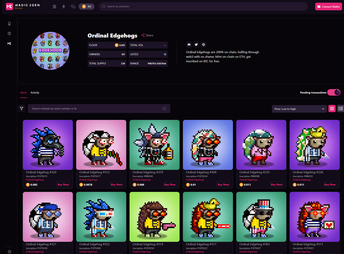 EdgehogsNFT's tweet photo. GM Burrow!

🎉Ordinal Edgehogs on Bitcoin have been listed on @MagicEden!🎉

https://t.co/WQQe7aYqEX

🦔Want an Ordinal of your 200% on-chain edgehog? 👉Mint on Eth and claim one for free! https://t.co/7Wc2bXirUG