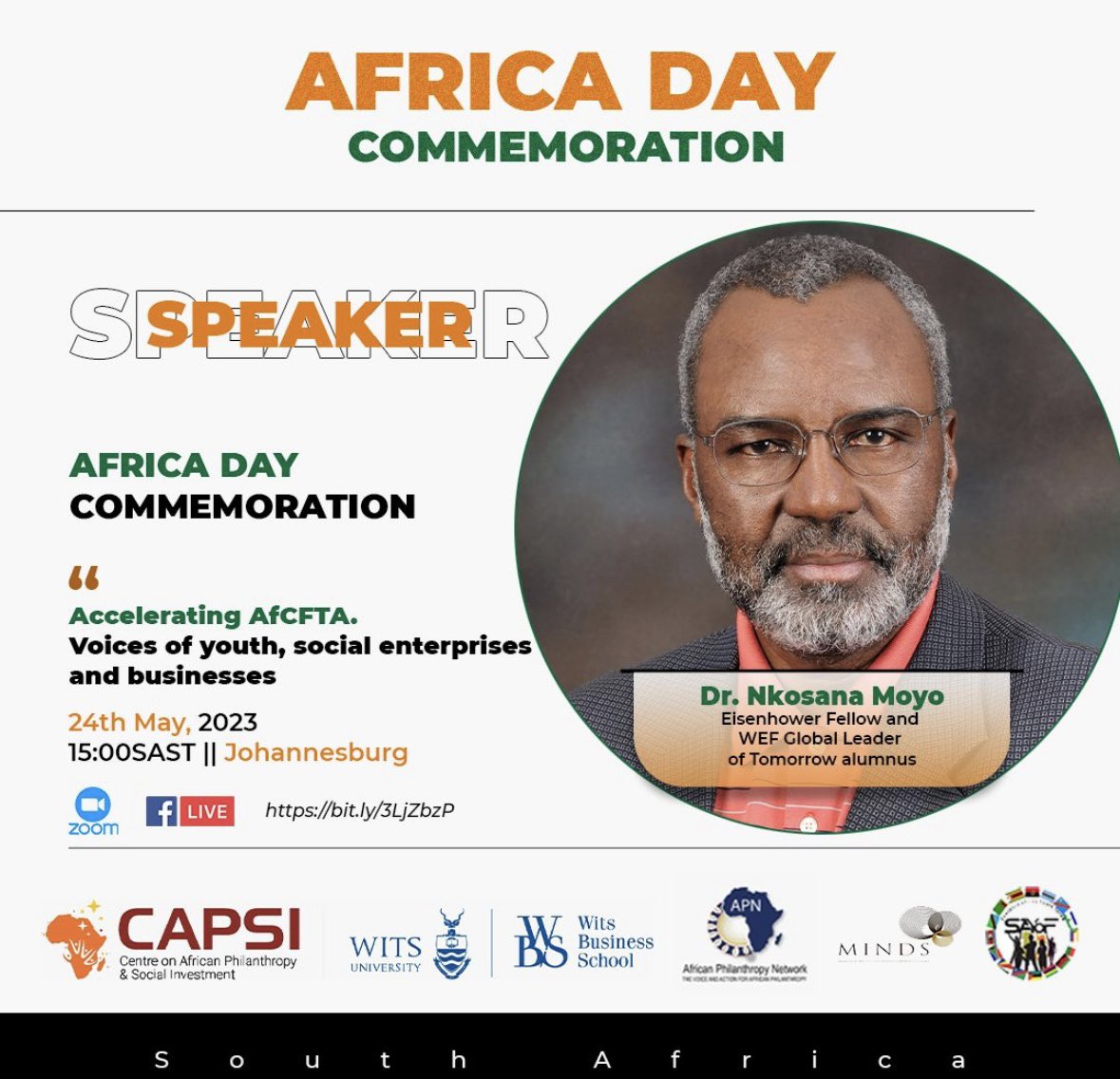 InfoAPN's tweet photo. Have you seen the speaker line-up for our #AfricaDay2023 celebrations?
As we celebrate #AfricaDay2023, please join us on 24th of May 2023 at 3pm CAT to reflect on the #AfCFTA in the context of Pan Africanism.
Register here https://wits https://t.co/xpvoqhQAM2 https://t.co/0N3V4NQcxs