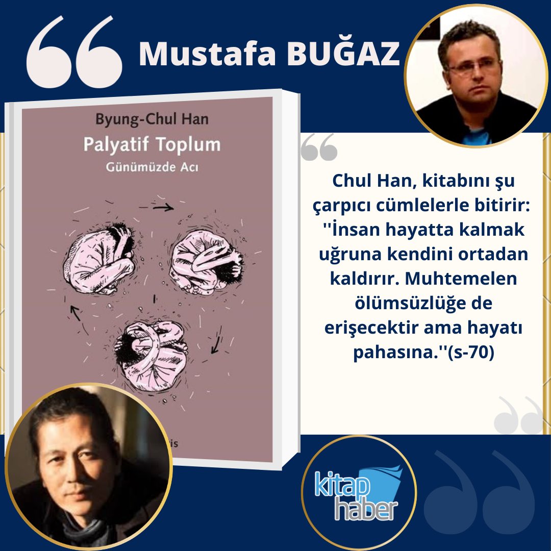 Mustafa Buğaz, Byung-Chul Han’ın Palyatif Toplum adlı eseri üzerine yazdığı değerlendirmesini web sitemizden okuyabilirsiniz. 

Link, kitaphaber.com.tr/aci-cekmek-ozg…

@bugaz_mustafa 
@Metiskitap 

#kitaphaber #mustafabuğaz #bookstagramturkey #edebiyat #düşünce