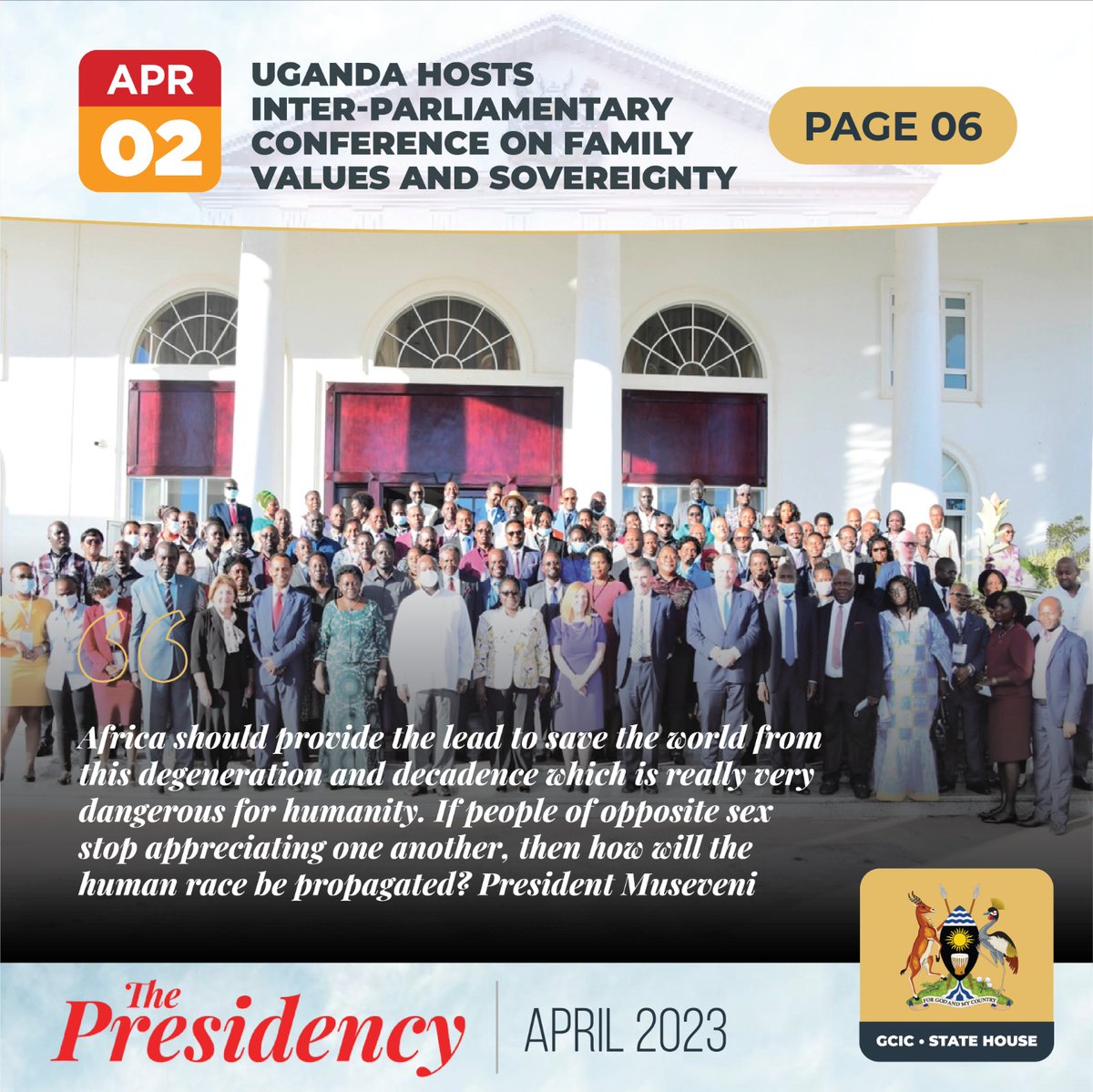 The Presidency April issue is out now and you can get your E-copy here. #ThePresidencyUg 
Link: gcic.go.ug/?r3d=the-presi…