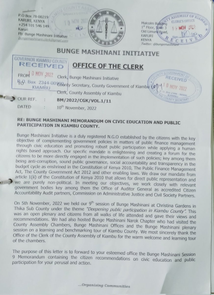 BungeMashinani's tweet photo. @kiambuassembly @KiambuCountyGov we appreciate the journey we've walked in streamlining Public Participation in Kiambu. Timely budget info now forthcoming. PP improved. CREDIT. @KenyasOmbudsman @IBPKenya @YouthAliveKenya @USAIDKenya @Tearfund @BudgetCafe @YetuOrg @zaina_kombo https://t.co/mPBkSQ3wjW
