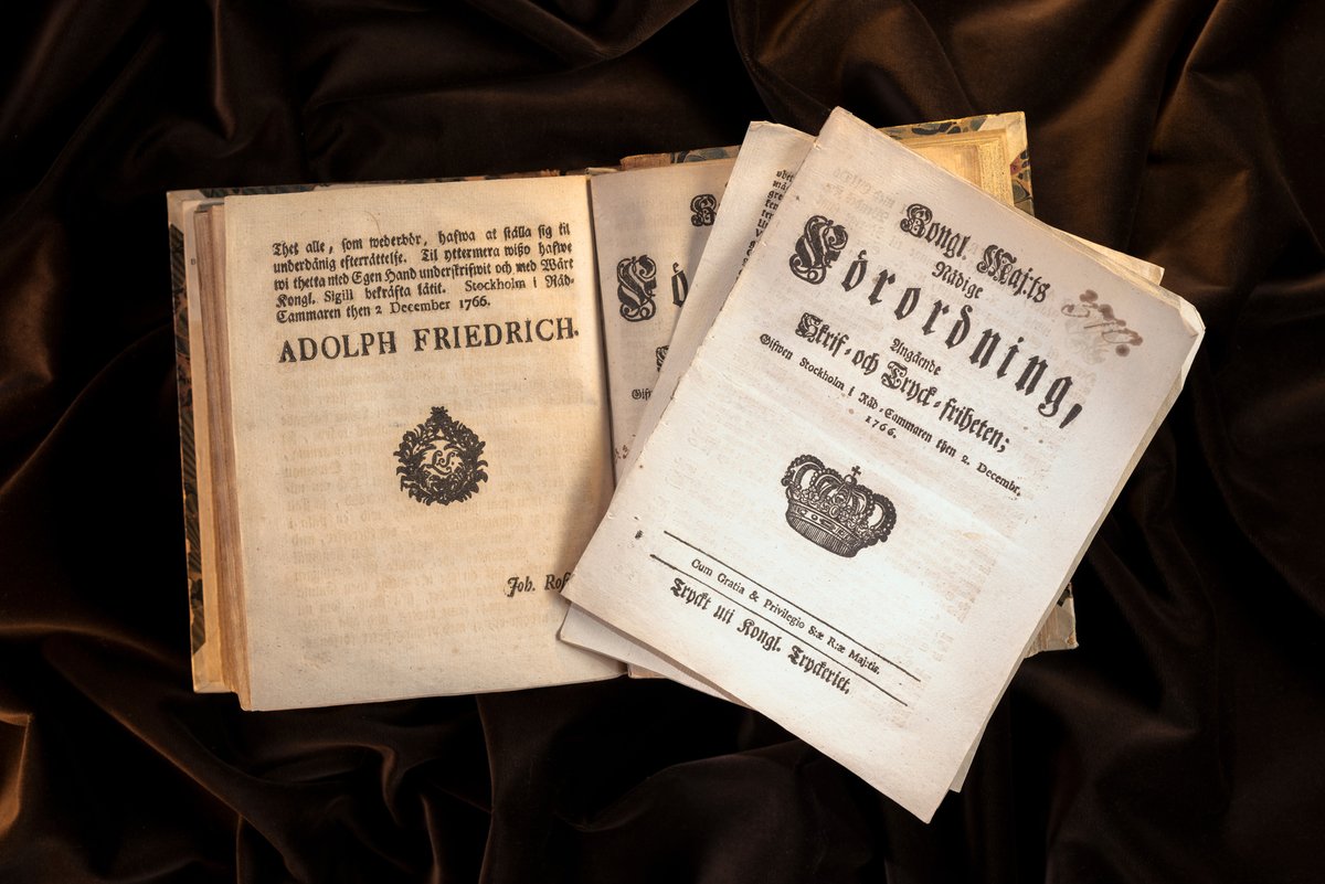 svenskhistoria's tweet photo. Den svenska tryckfrihetsförordningen från 1766 har utsetts till världsminne av Unesco. https://t.co/CasJ7aBW7c #svhist https://t.co/7Bs7A2jLj9