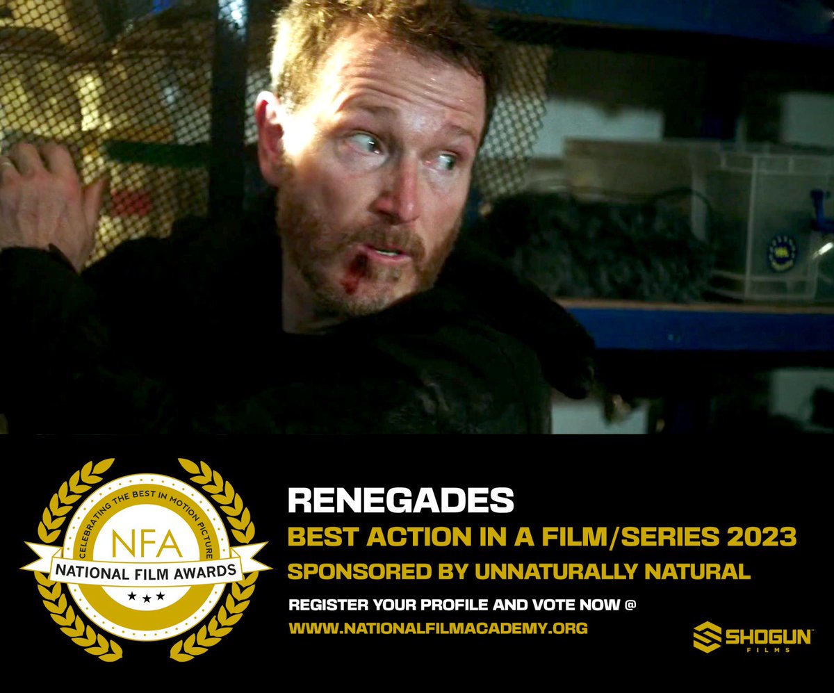 Don’t forget RENEGADES has been nominated for TWO <a href="/NATFilmAwards/">National Film Awards</a> including BEST ACTION - please support #WeAreShogun and vote!