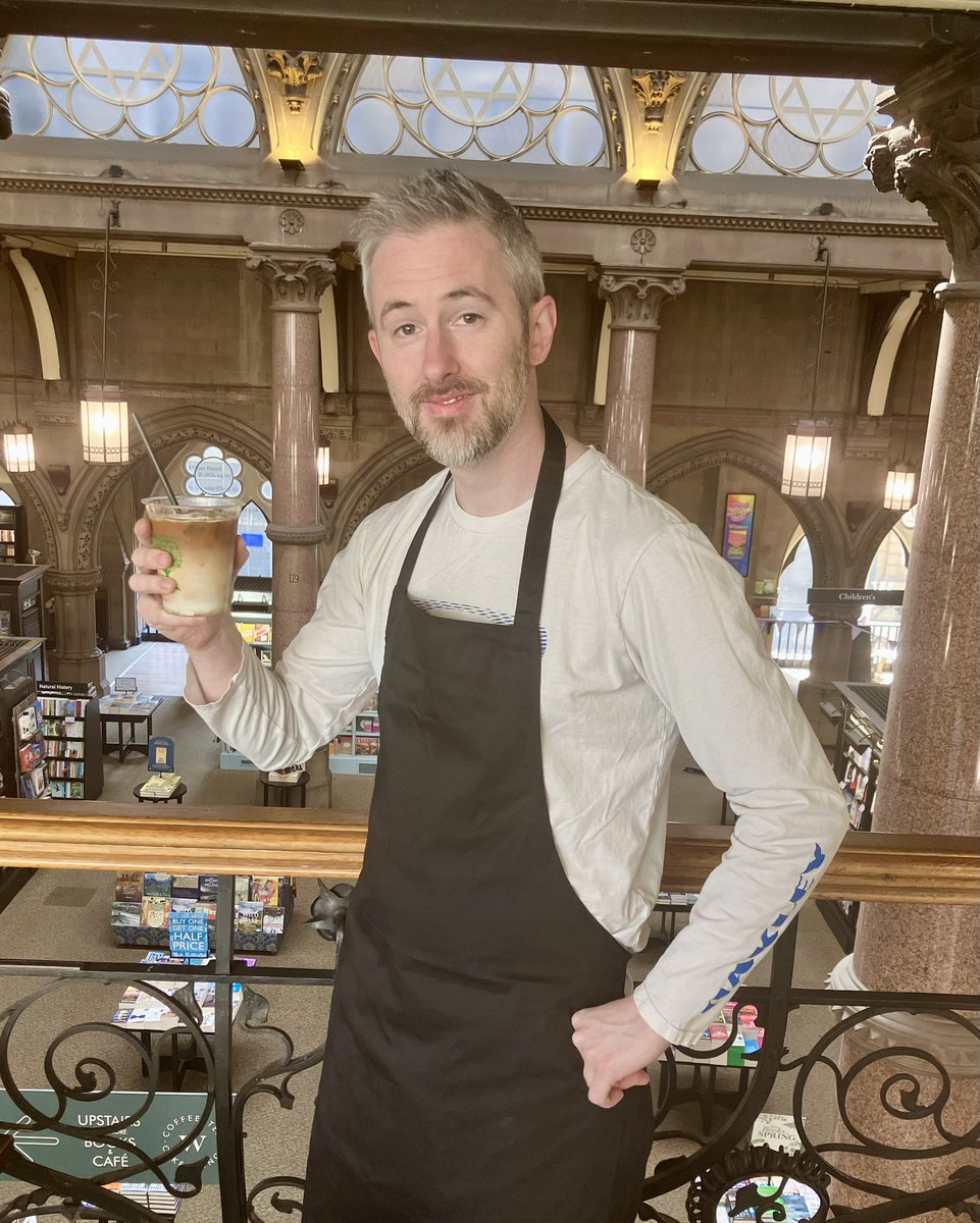 WaterstonesBD1's tweet photo. Met our new Cafe Manager yet? Chris makes a brilliant mocha. Bring in your dad before Fathers Day and tell the cafe team your best Dad Joke and you might get a coffee- provided they don’t groan! We have Great ExpecTeations! #CafeW #Bradford #BradfordFood #WestYorkshire https://t.co/nkJZuyYTnW