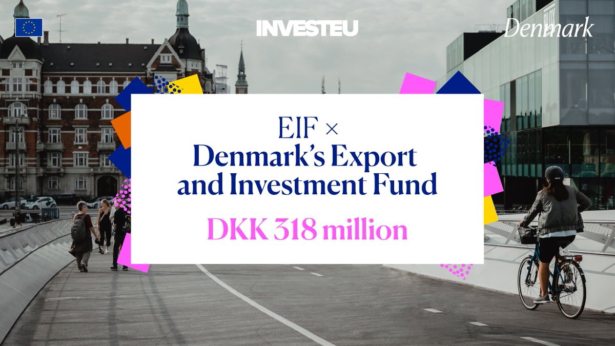 #InvestEU: the EIF and Denmark's Export and Investment Fund 🇩🇰 partner to issue new loans for smaller businesses looking to innovate and digitalise. The DKK 318m guarantee aims to reach around 130 SMEs and small mid-caps. 📍 bit.ly/42WX3oe #innovation  #digitalisation