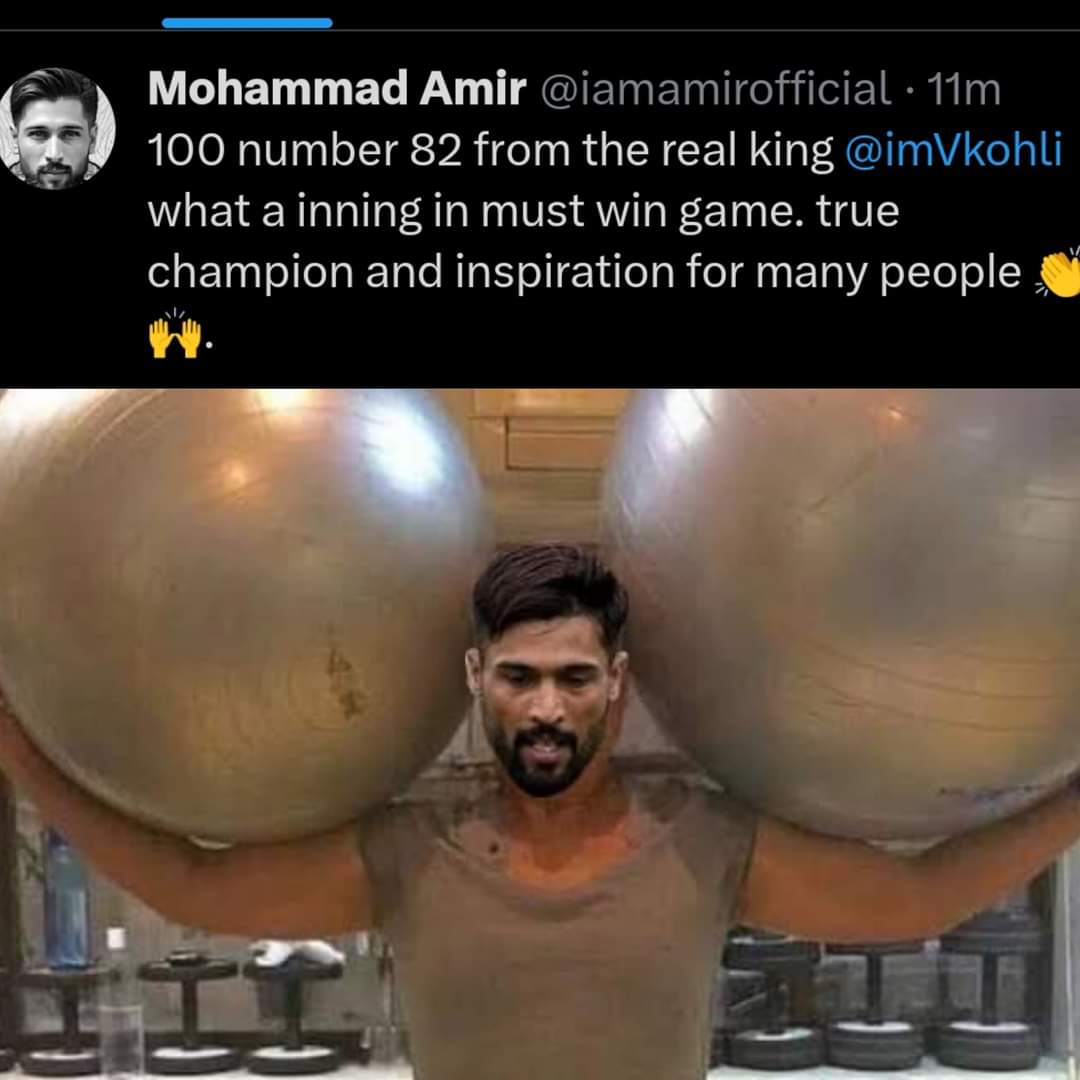 FansGareen's tweet photo. @iamamirofficial @imVkohli Mouh me liye rkhna hamesha https://t.co/pGNgxxc7UV