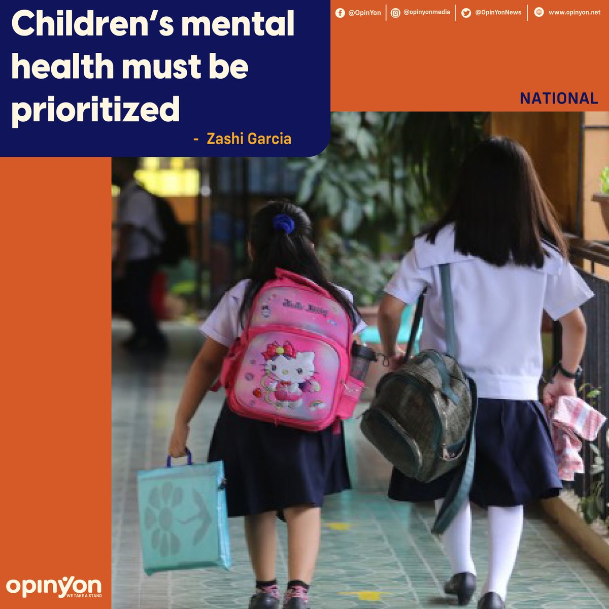 OpinYonNews's tweet photo. Children’s mental health must be prioritized
By Zashi Garcia
Read more
https://t.co/4vhQgbTkJA
#Children #MentalHealth #Prioritized https://t.co/STDCivhmAo
