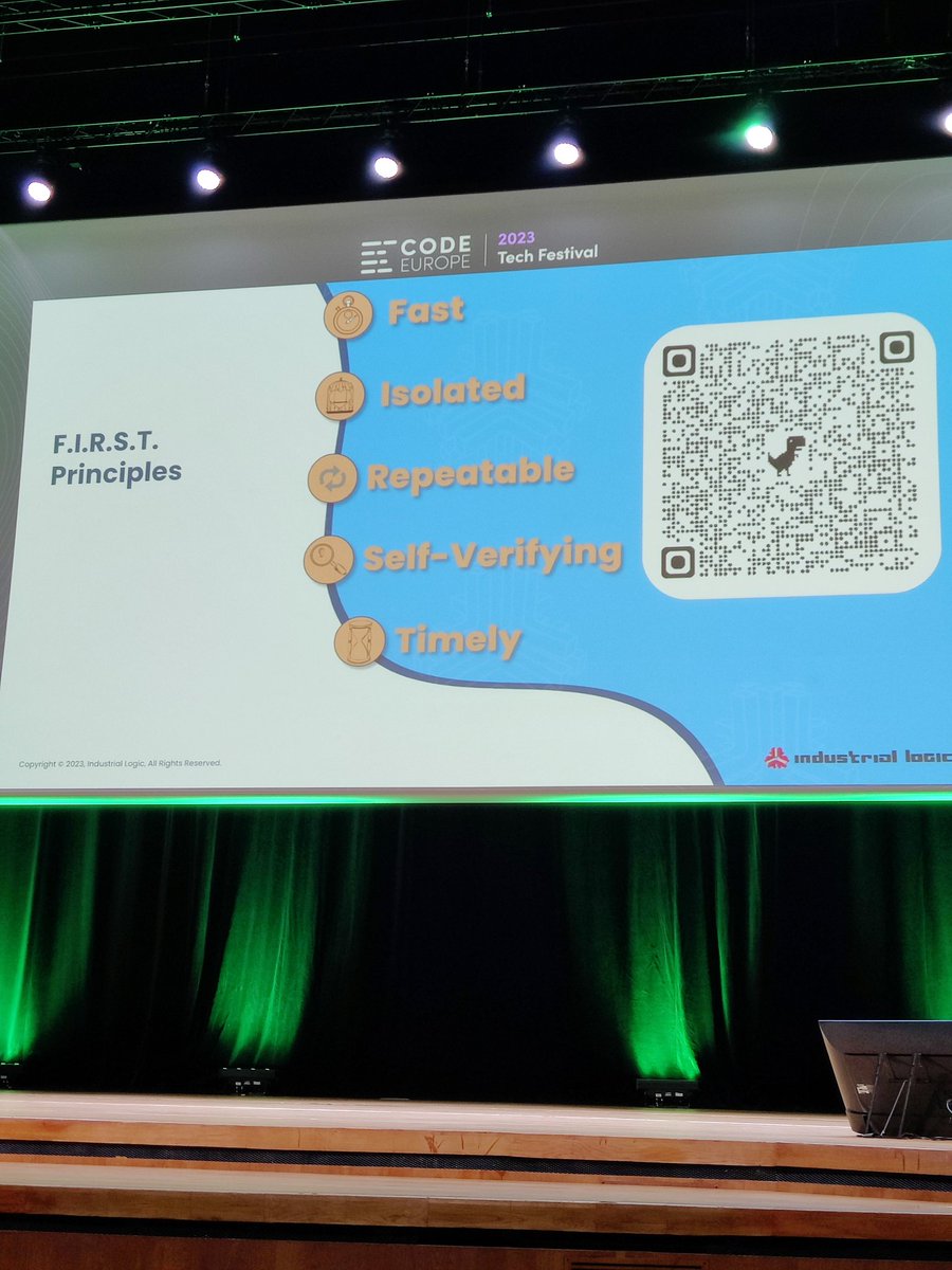 ddoomen's tweet image. Nice acronym for well-written tests #codeeurope