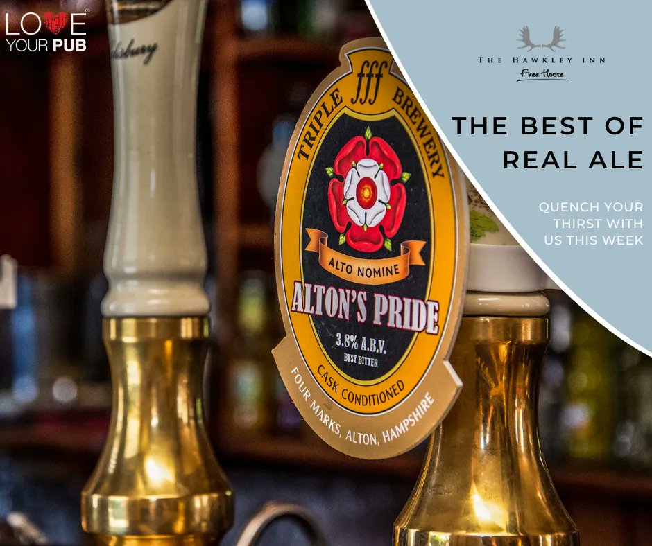 Stop by and quench your thirst with one of our local or regional cask ales! Perfect for pairing with our hearty pub dishes!

#UKpubs #supportlocal #regionalale #beer #localpubs #familydining #pubfood #foodie #countrypubs #drinks #hampshirepubs #cheflife #bestpubs #dogfriendlypubs