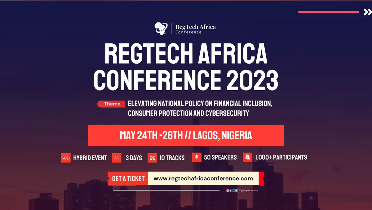 OBG is pleased to announce its partnership with the Regtech Africa Conference 2023 (@Regtechafrica).

For more details, visit: bit.ly/45jBv6S

#Regtechafricaconference2023 #Regtechafricaconference #Regtechafrica #innovation #africa #regtech #suptech #regulation #fintech