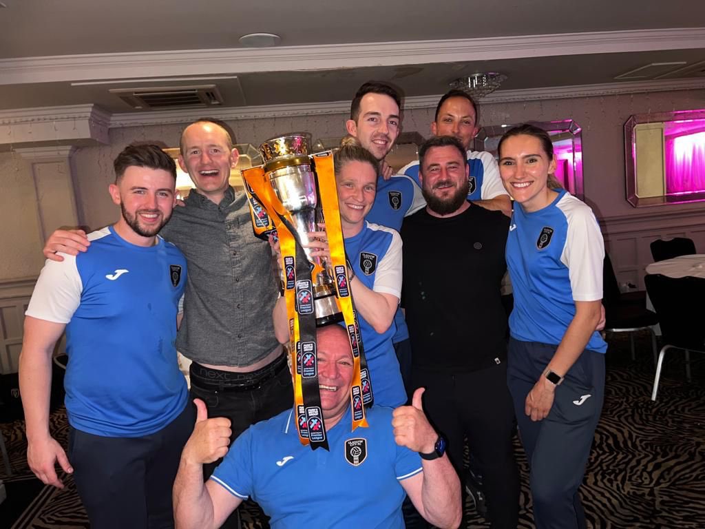 hwufc's tweet photo. Congratulations to Glasgow City  on their league win. A massive congrats as well both  Watt Stalwart @awoolven5 who joined as an analyst in  January and HWUFC women’s team alumni @hayleylauder 🔵🟡

#oncewattnevernot. https://t.co/V4F7vo8qsu
