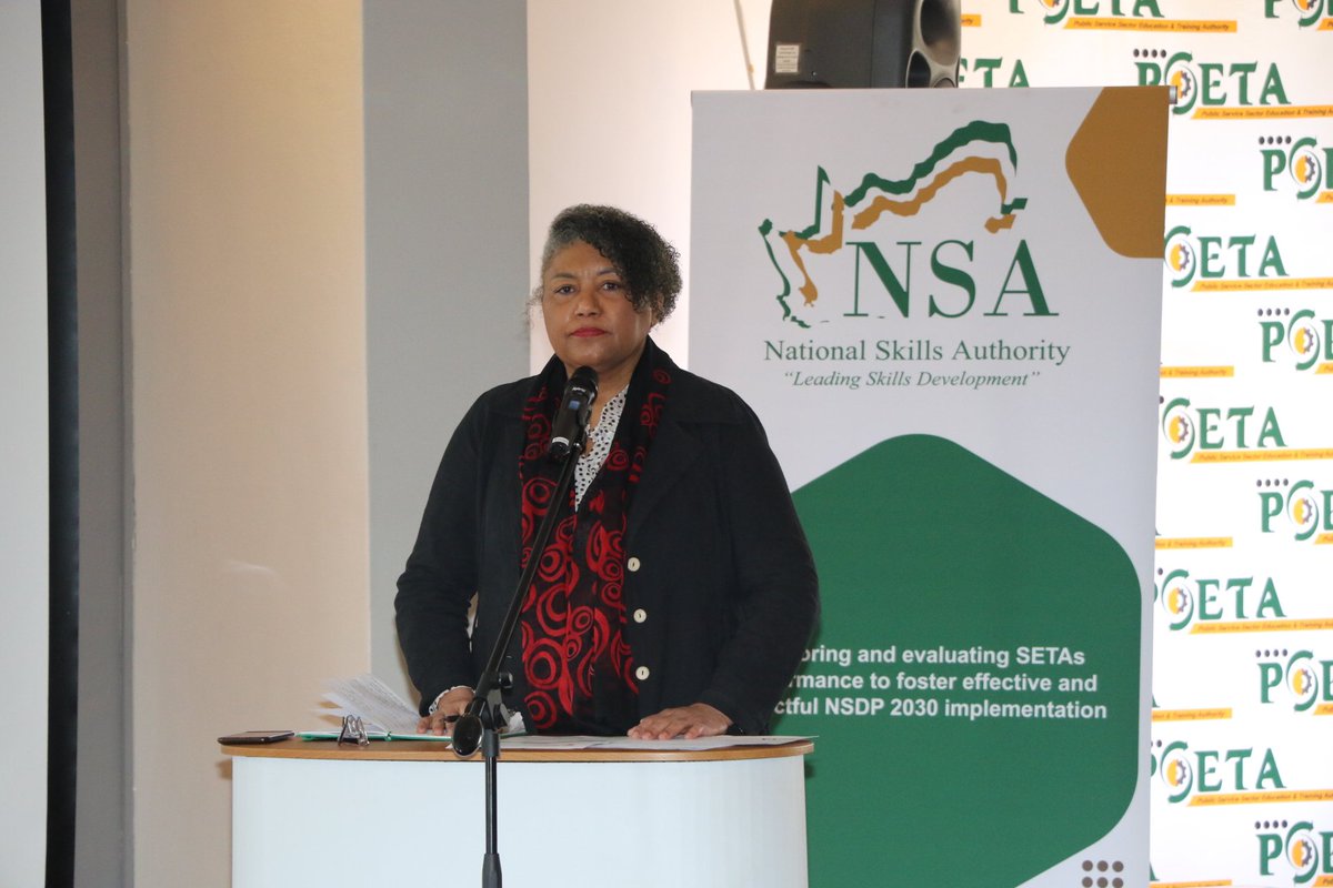 SkillsAuthority's tweet photo. The NSA Acting Chairperson, Ms Jocelyn Vass, during her opening remarks, expressed her gratitude & welcomed the PSETA delegates to a fruitful engagement with the NSA.
#SkillsDevelopment
#SETAsSupport
#SETAsMonitoring_Evaluation https://t.co/jKA5JOaAag