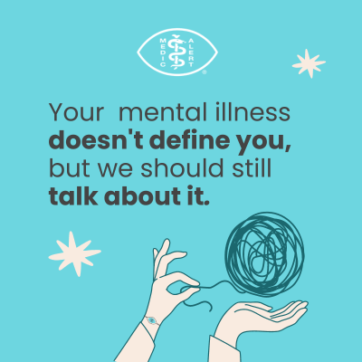 MedicAlertUK's tweet photo. Explaining your conditions can make you anxious &amp; make things worse. In the event you become overwhelmed &amp; are unable to speak, your #MedicAlertID will speak for you. That's one less thing to worry about!  https://t.co/x5nGVS1SWN #MentalHealthAwareness #wellbeing #itsgoodtotalk https://t.co/aivhqqeZul