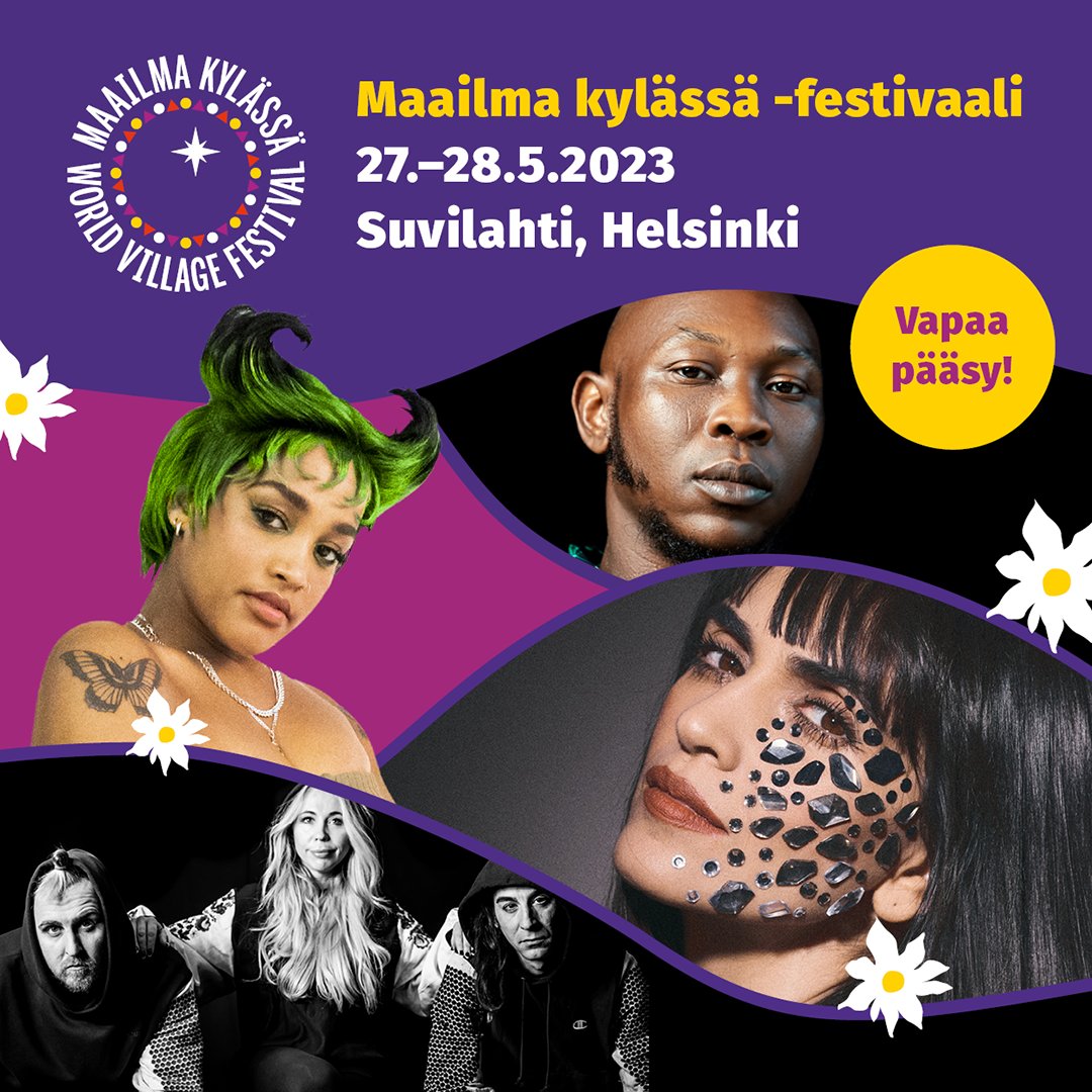 #MaailmaKylässä valloittaa Helsingin Suvilahden tänä viikonloppuna 27.–28.5. 🤩 Ilmaistapahtumassa konsertteja, kymmeniä puheita ja keskusteluita, lastenohjelmaa sekä 200 näytteilleasettajaa järjestöistä viranomaisiin ja ruoka- ja basaarimyyjiin!  

➡ buff.ly/3q1TcHW