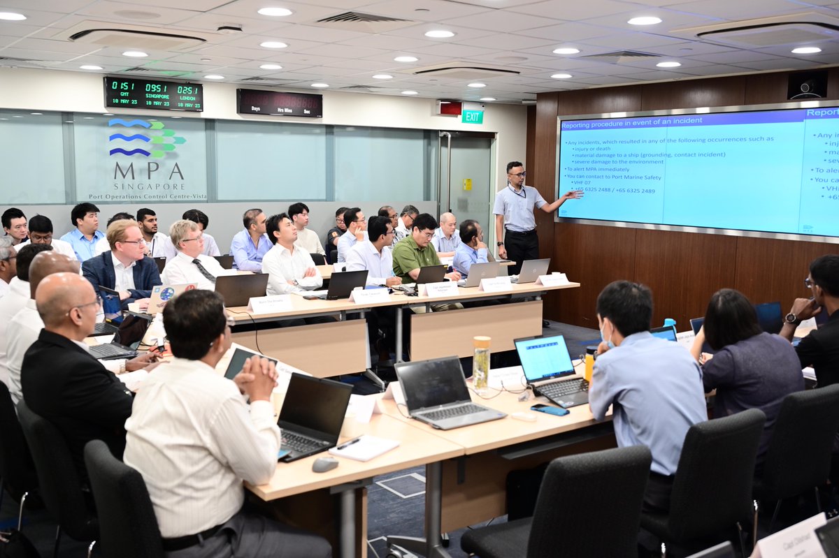 MPA_Singapore's tweet photo. #MPA recently concluded a two-day Hazard Identification (#HAZID) and Hazard and Operability Study (#HAZOP) workshop with over 40 methanol bunkering partners to discuss prevention, control, and mitigation methods required for the safe handling of #methanol fuel in Singapore. https://t.co/hW3lDzjUfB