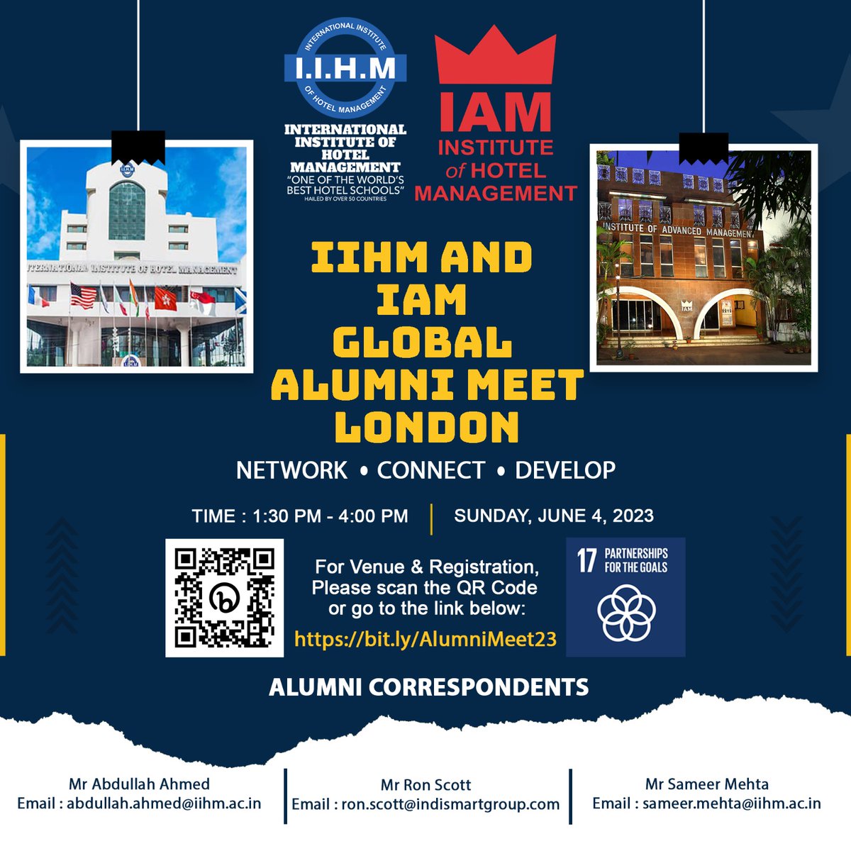 IIHMHOTELSCHOOL: Dear Alumni - IIHM &amp; IAM Global Alumni Meet Scheduled in London on Sunday - 4th June - 1.30 pm to 4 pm. 
Kindly Fill up the Google Form below for Venue and Registration Details
forms.gle/Qyj6DE5NHkny9D…

#iihmbest3years #iihmhotelschools …