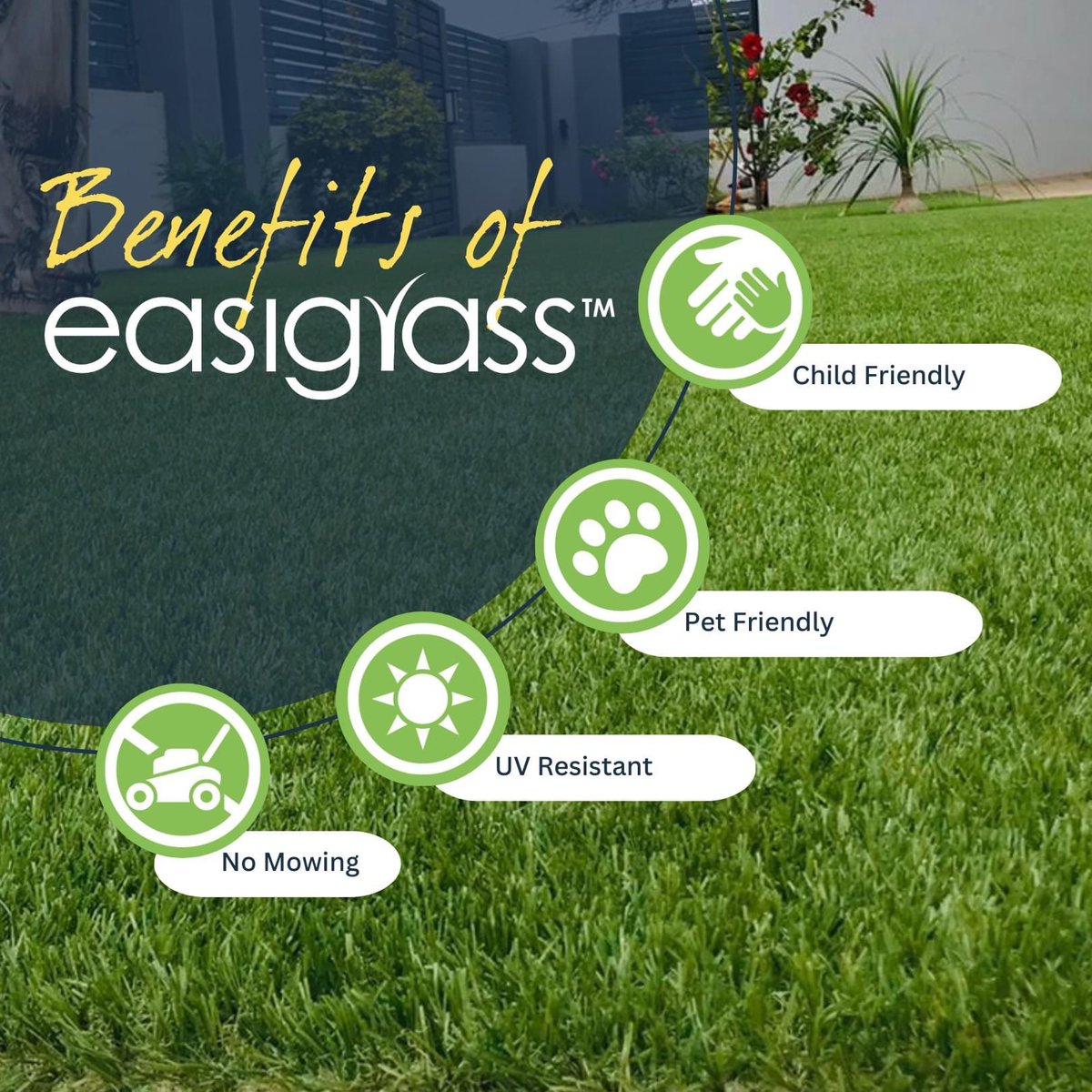 Easigrass_PTA's tweet photo. 🌱Upgrade Your Garden with Easigrass!🌱

✅ Low Maintenance
✅ Water Savings
✅ Always Green &amp; Beautiful
✅ Allergy-Friendly
✅ Pet-Proof &amp; Durable

Give us a call to discuss your Easigrass project 👷

📞 087 265 9877
✉️ pretoria@easigrass.co.za

#easigrass #easigrasspretoria https://t.co/1dEAgAN2ty