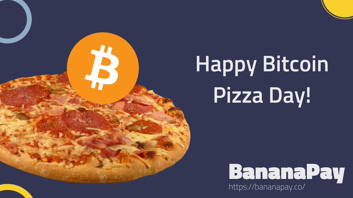 BananaPay_co's tweet photo. Happy Bitcoin Pizza Day! 🍕 🥳

Did you know that May 22nd is celebrated as Bitcoin Pizza Day? 🍕
Let's take a trip into the history and relive this deliciously historic moment! #BitcoinPizzaDay

🧵 ↓ https://t.co/UwMZX6s04R