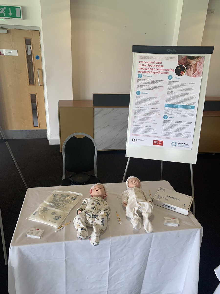 laurakgoodwin's tweet photo. All set up at the South West Regional Maternity & Perinatal Team Conference & Awards ๐ฅณ๐ฅณ
Ready to talk to people about our work on prehospital birth and neonatal hypothermia in the South West - funded by @sw_ahsn ๐ถ๐ก๏ธ
#SWRMPT #SWRMPT_Awards23
@REACHBristol @CHCR_UWE https://t.co/pWS9MBCeo4