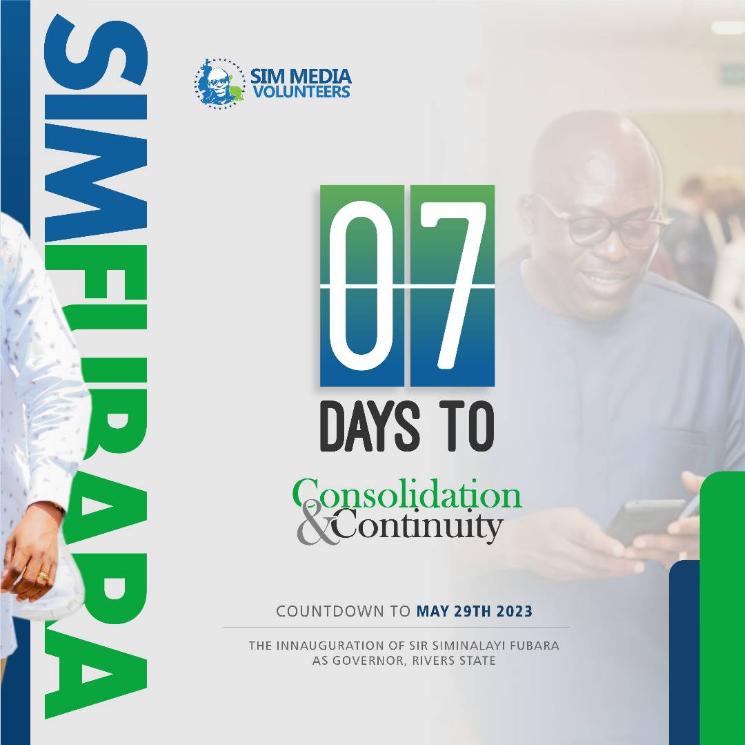 ledogo's tweet image. 7 Days to Consolidation and Continuity

#TheSIMplePlan

Sustainable Development for Rivers People.

Anticipate.

#SMV