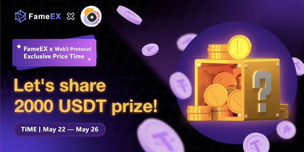 Web3_Protocol's tweet photo. 🎉Web3 Protocol X FameEX Huge Giveaway 

🏆Prize Pool:- $2000 $USDT 

For all To Enter:- 
✔️Follow @Web3_Protocol &amp; @FameEXGlobal 
✔️Like and RT 3 friends 
✔️Fill form :- https://t.co/FeZKIGCMdR

#Airdrop #Giveaway #Giveaways #FameEX https://t.co/0uCmEzSWgd