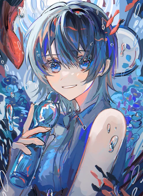 泣き出しそうなブルー  #イラスト #創作