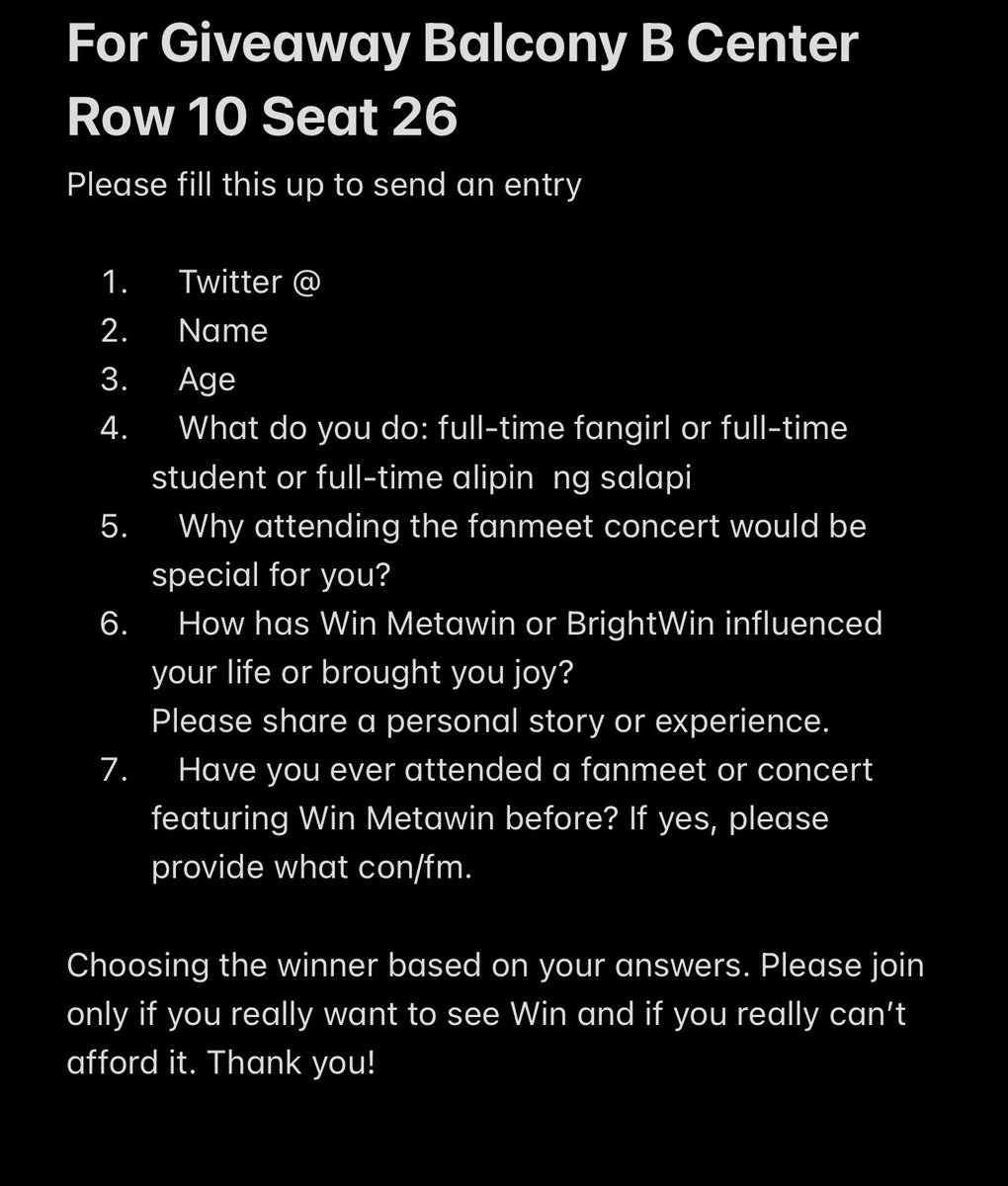 Hello BRIGHTWINS! Here’s the details. You can use notes and screenshot your answers. But please include hashtags in the tweet caption #ShareYourBlessings #WINinMANILA2023 #WinMetawin #ไบร์ทวิน 

Only entries replying this tweet will be counted. Results on 05.31.23
Thank you! 🥰