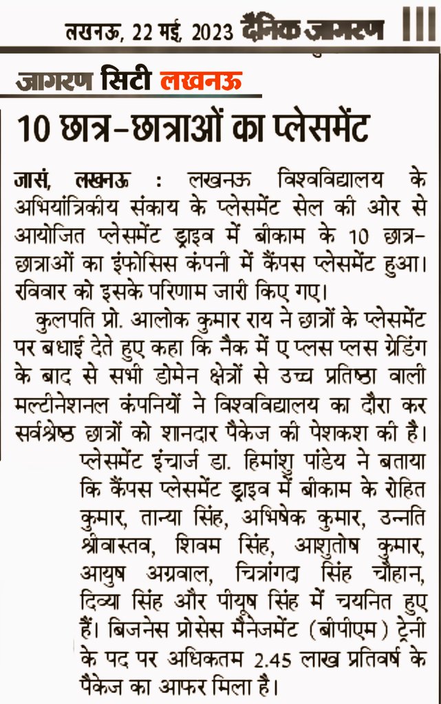 PlacementEnggLU's tweet photo. "Success isn’t about the end result, it’s about what you learn along the way"
Press release highlighting the successful on-campus placement of 10 students of BCom at "Infosys" with a package of 2.45 LPA.
A heartfelt congratulations to the selected students💐💐

@profalokkumar https://t.co/LepEC1VYBp