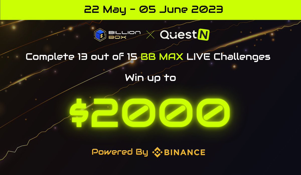 Billionbox_io's tweet photo. 🔥 Complete 13 out of 15 Quests and Earn up to $2000! 💰💪
Join now @QuestN_com
: https://t.co/Xe2k73Sh6r
it's absolutely FREE! Don't miss out on this amazing opportunity to win big!
BB max Live : https://t.co/c5Zl9c22So
#BBMax #Dbusd #USDT #questn #BTC https://t.co/OBSZVoCVkk