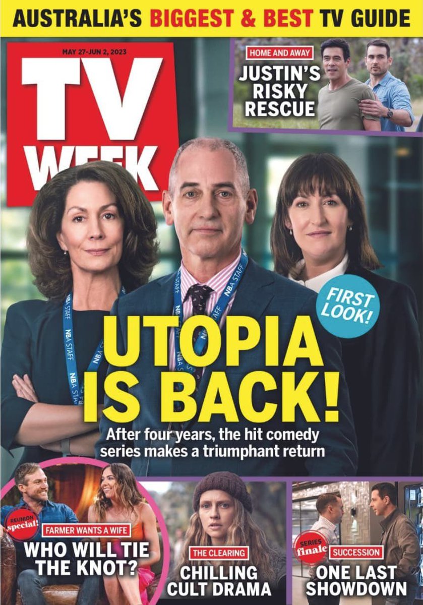 Look who's on the cover of TV Week! Makes a nice change from the constant Home & Away covers. #UtopiaABC @TLSChampagne