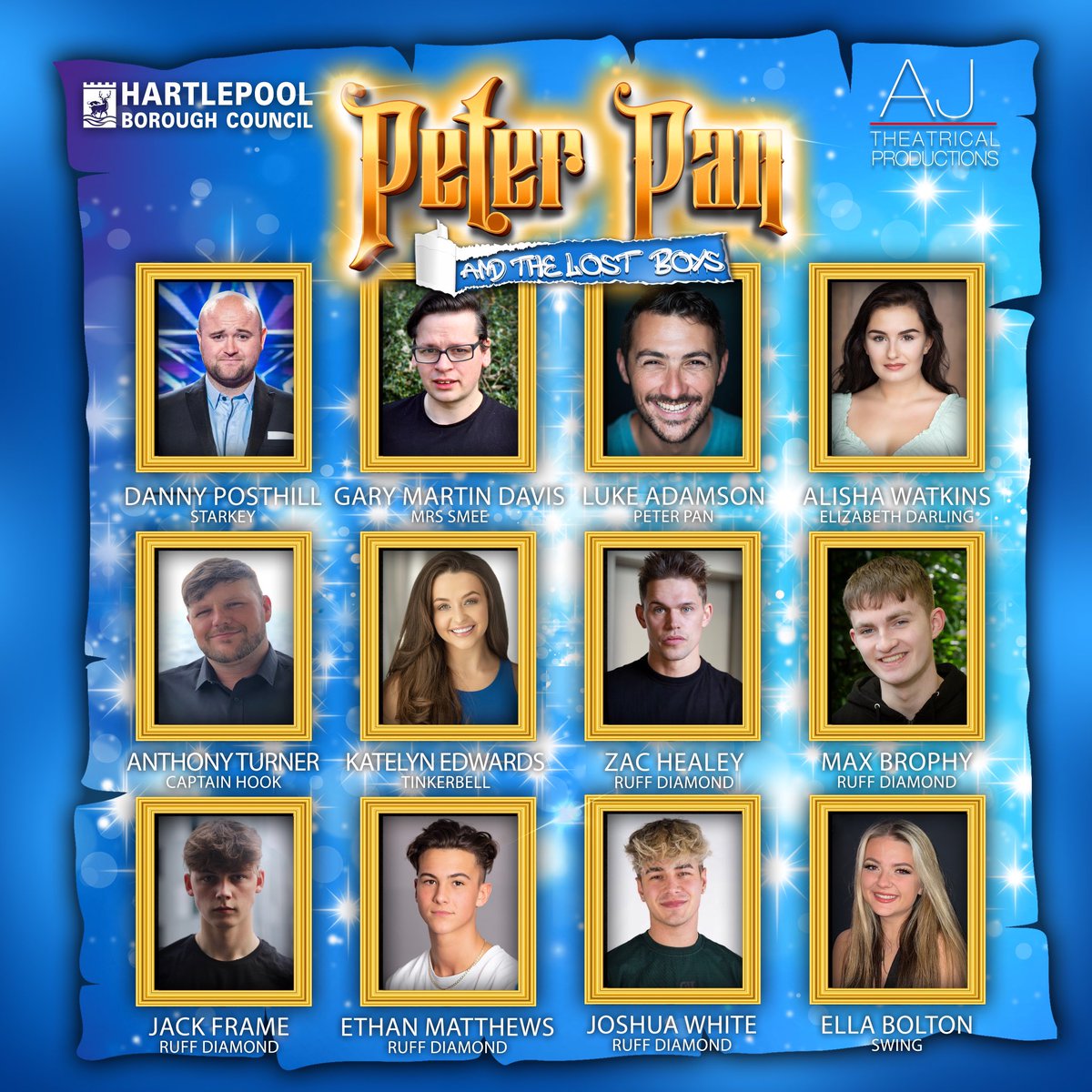 ✨CAST ANNOUNCEMENT✨

We're thrilled to unveil our full cast for our 2023 production of Peter Pan and the Lost Boys at Hartlepool Town Hall Theatre from Sunday the 10th of December until Thursday the 28th of December 2023. 🧚🍄✨

For full casting details- see our other socials!