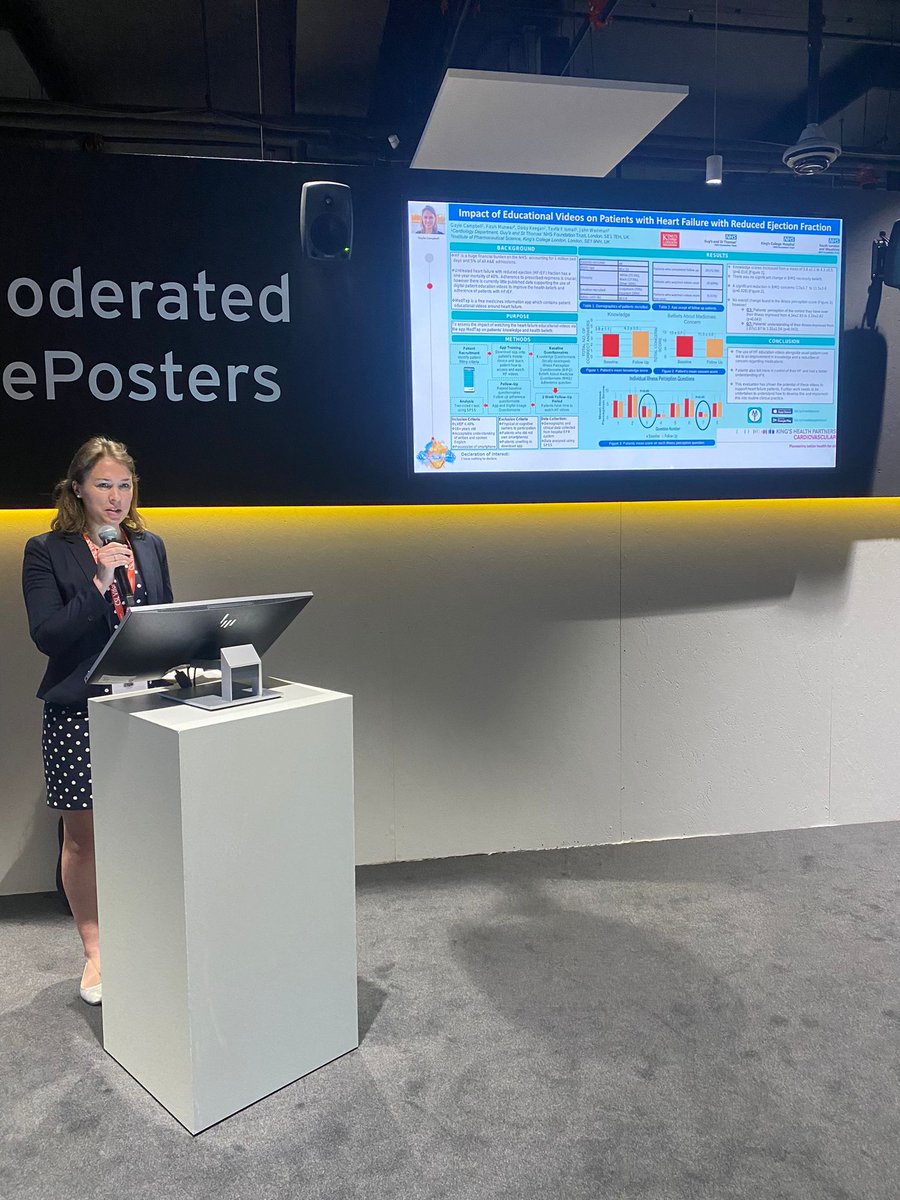 GayleLCampbell's tweet photo. Delighted to present our work on the heart failure MedTap videos at #heartfailure2023 #medtap #hfpharmacists @GSTT_Pharmacy @escardio https://t.co/6MevGO6iFB