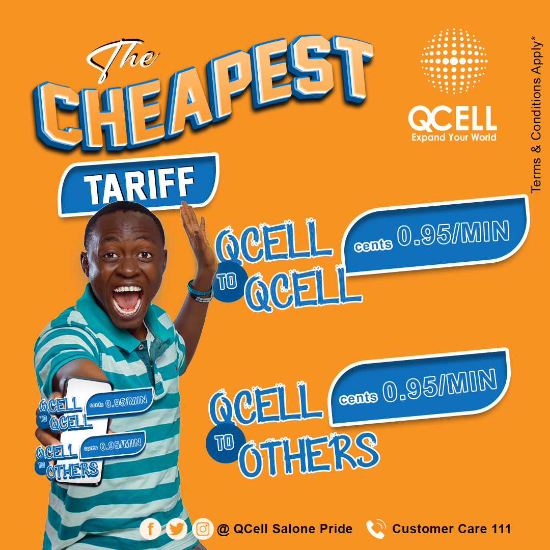 QcellSL's tweet photo. #Sierraloaded #Salonemessenger
Cheapest Tariff na Salone!
Enjoy On-net and Off-Net calls today for just NLe 0.95per min. Save more and spend less.
https://t.co/lZG9rZgoQj
#QCellSL
#SalonePride🇸🇱🇸🇱🇸🇱
#Innovate
#Inspire
#Cheapestnetwork https://t.co/99t4MKGmY7
