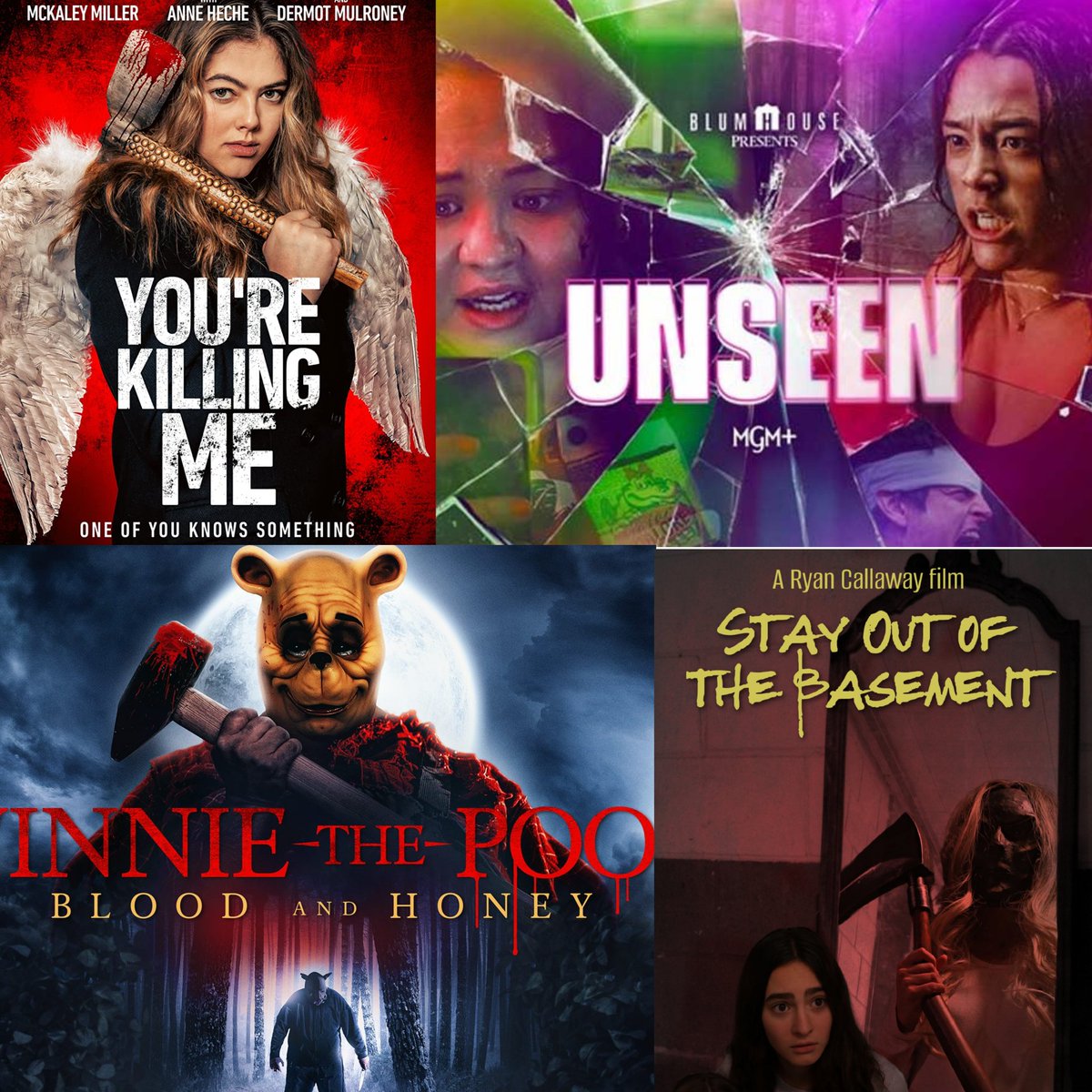 Russel_Olaf's tweet photo. About #Sunday #HorrorFilm MARATHON
Binged 4 new #HorrorMovies, released this year, back-to-back last night
1st 👉🏼 #YoureKillingMe
2nd 👉🏼 #StayOutOfTheBasement
3rd 👉🏼 #Unseen
4th 👉🏼 #WinnieThePoohBloodAndHoney
My kind of off day
#REVIEW for all four coming soon...
#StayTuned https://t.co/w7Osf4njaM