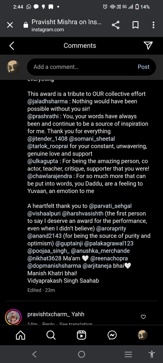 Mishti__doi's tweet photo. The way he is still so exited . Grounded and thankful for every little to big achievement.and legit mentioned everyone shows what tgat award meant for him
#prav https://t.co/sW76LiNITq