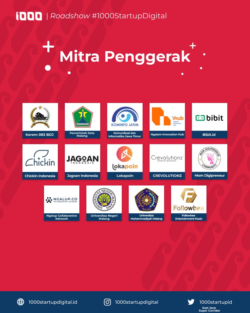1000startupID's tweet image. Hai, Jawa Timur!

Rangkaian Roadshow #1000StartupDigital kini hadir untuk kamu yang ingin bergerak menciptakan perubahan positif bagi daerahmu lewat inovasi digital.