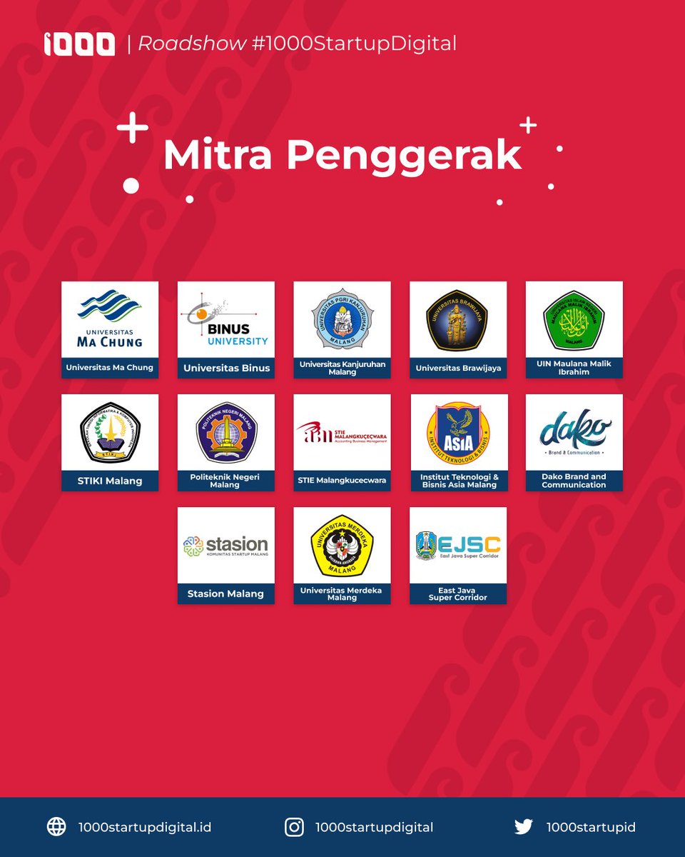 1000startupID's tweet image. Hai, Jawa Timur!

Rangkaian Roadshow #1000StartupDigital kini hadir untuk kamu yang ingin bergerak menciptakan perubahan positif bagi daerahmu lewat inovasi digital.