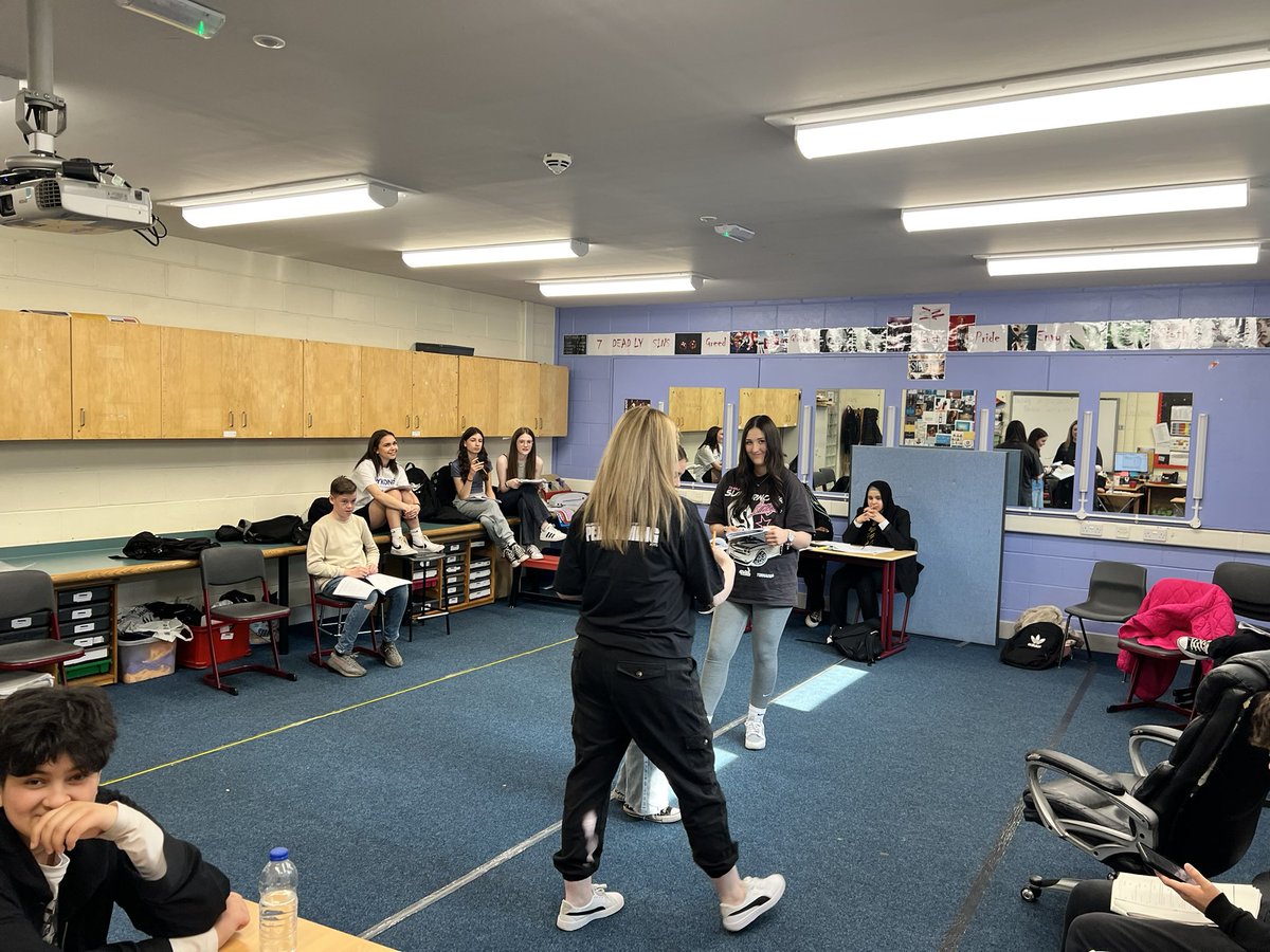 performatbella's tweet photo. Rehearsals are underway for High School Musical! Miss Gibson is up directing the opening scenes! 13th/14th June @BellahoustonAc https://t.co/QlGp0Mkn0v