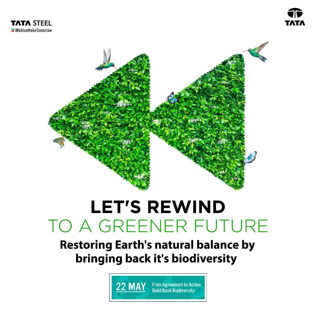 TataSteelLtd's tweet photo. On #InternationalDayforBiologicalDiversity, we reflect on our belief in restoring Earth's natural balance by embracing #biodiversity. Together, we can make a positive difference to build a #sustainable future.
#TataSteel #Sustainability #TomorrowIsGreen https://t.co/PL3SSabmka