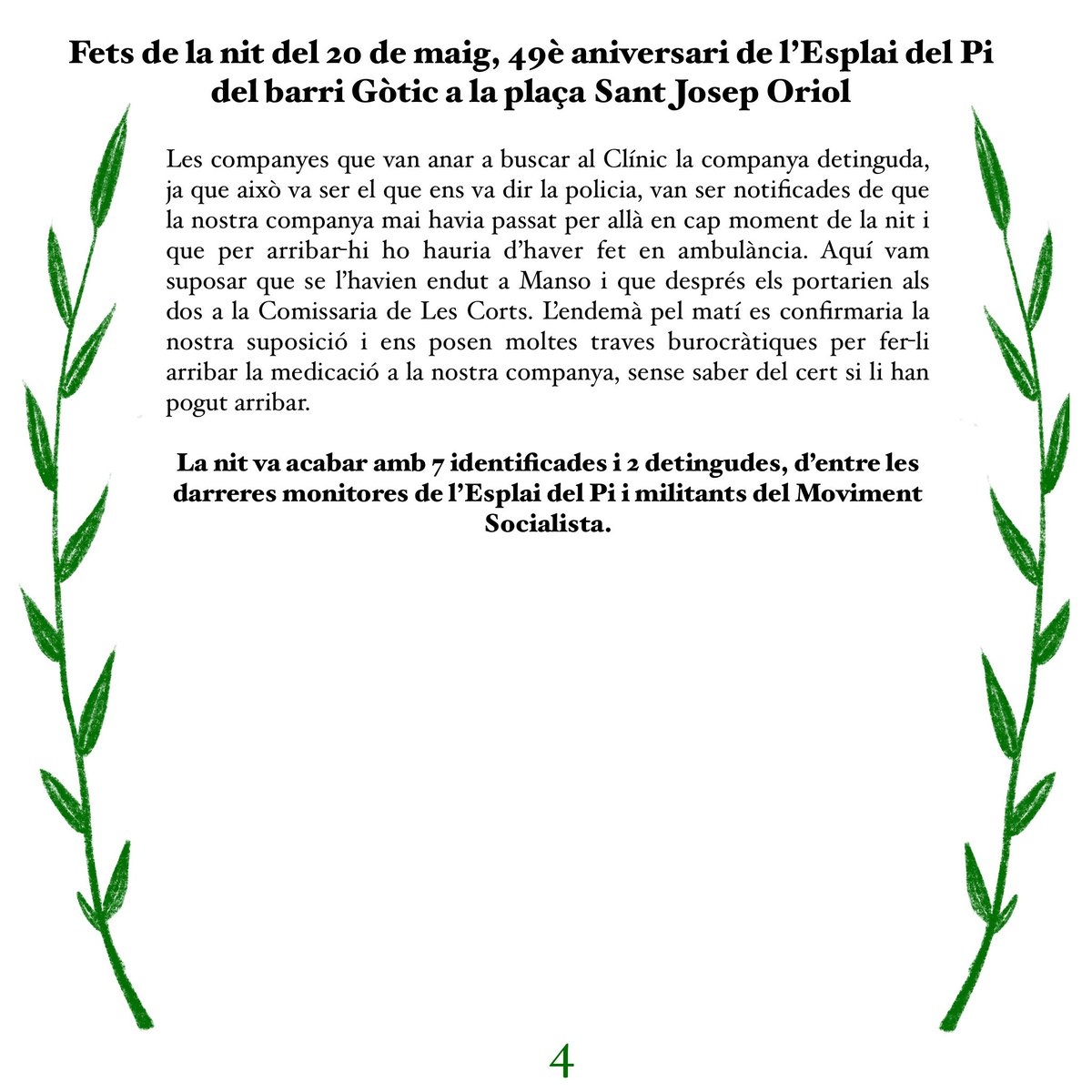 cjaciutatvella's tweet photo. COMUNICAT sobre els fets ocorreguts el passat dissabte 20 de maig, on la policía ens va agredir i detenir mentre recolliem la nostra festa dels 49 anys d’esplai

Convoquem divendres 26 d maig a les 17:30h a la plaça Vicenç Martorell per denunciar i confrontar la violència rebuda https://t.co/BtKI52H1Jv