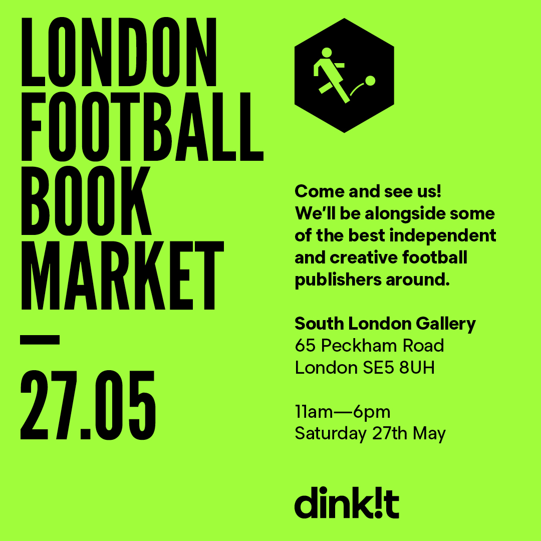 We’ll be alongside some of the best independent and creative football publishers around at this weekend's London Football Book Market.

South London Gallery
65 Peckham Road
London SE5 8UH

11am—6pm
Saturday 27th May

Come along and see us!